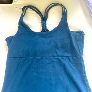 Organic cotton tank top with braided back detail